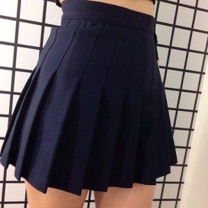 Pleated skirt navy urban outfitters aesthetic